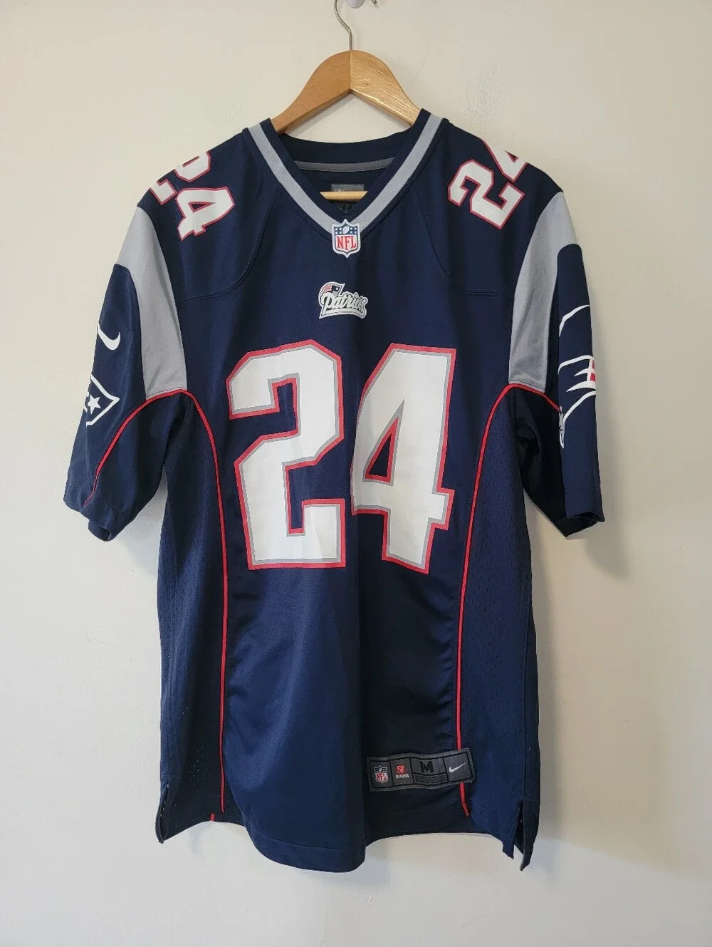 Nike New England Patriots Revis #24 Navy Football Jersey